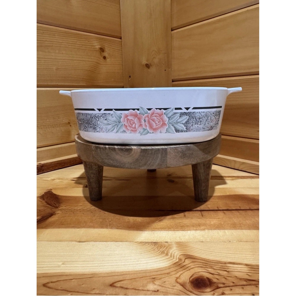 Vintage Corning Ware A-2-B Silk And Roses Casserole Dish, No Lid